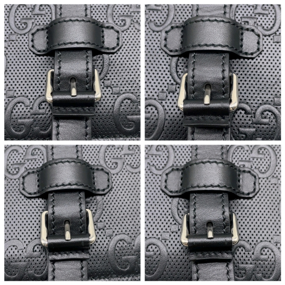 SALE! Authentic Gucci GG Black Embossed Leather Briefcase Tote W Dust Bag UNISEX - Picture 15 of 15